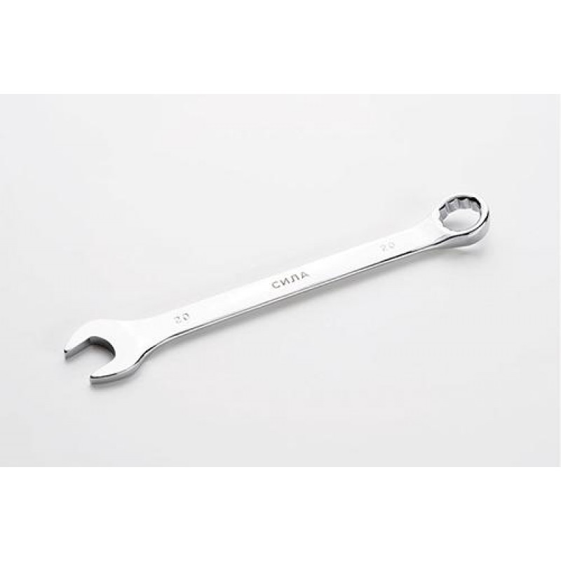 Ключ рожково-накидной полированный CrV 20мм СИЛА