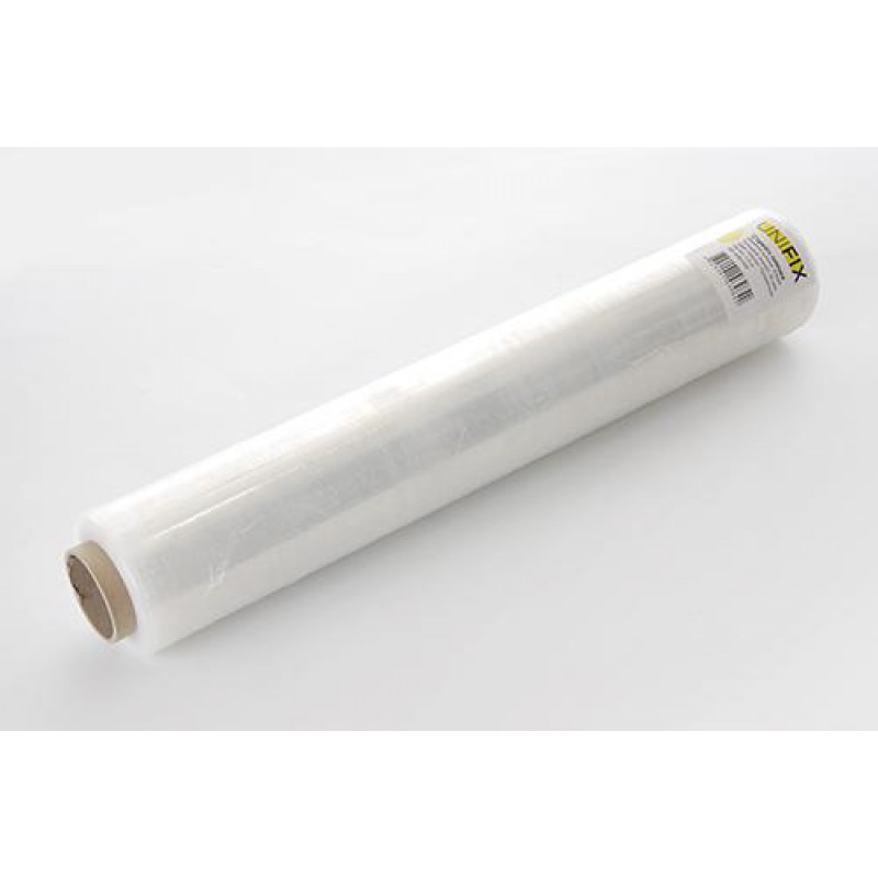 Стретч плівка 500мм, 1,5кг (20мкм) прозора, втулка 200г UNIFIX