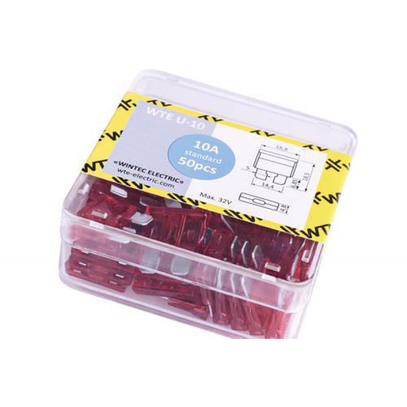 Запобіжники (плоскі євро) 10А) (50шт) WTE