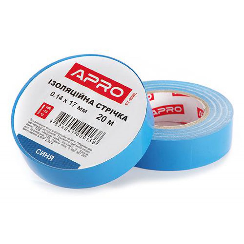 Ізоляційна стрiчка синя 0.14х17мм 10м (пачка, кратно 10шт) APRO