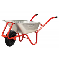 Тачка F1 оцинк 100л красная рама 0,8мм полиуретановое колесо, ЦВЕТОК PRO