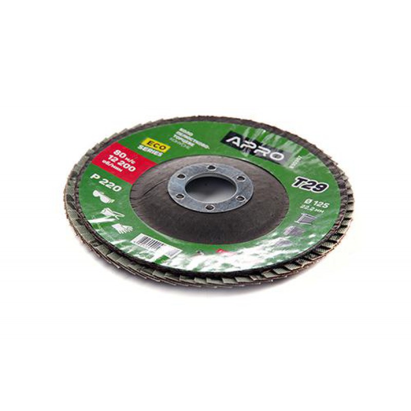 Круг лепестково-торцевой Р220 конус 125мм (Т29) (КПТ) APRO