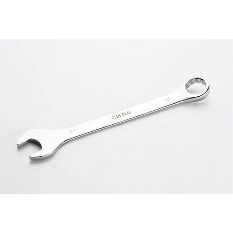 Ключ рожково-накидной полированный CrV 27мм СИЛА