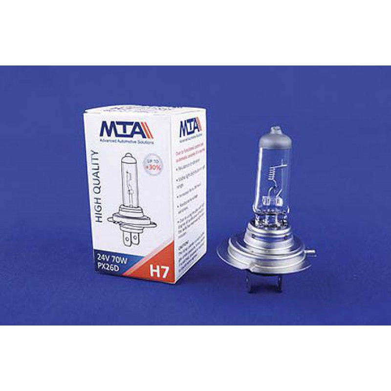 Лампа автомобильная H7 24V 70W PX26D (ближняя/дальняя, противотуманная) MTA