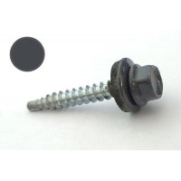 Саморез кровельный 4,8*35 DIN 7504K RAL 7024 по дереву (пач 50шт) (цвет - графитовый серый) APRO