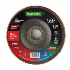 Круг лепестково-торцевой керамический Р80 прямой 125х22.2мм (Т27) (КЛТ) APRO PRO