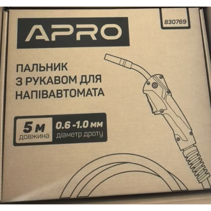 Горелка с рукавом для полуавтомата 5м APRO