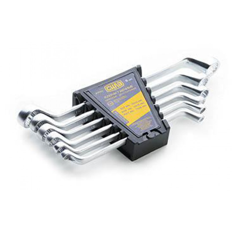 Набір ключів накидних двосторонніх 6x7мм, 8x9мм, 10x11мм, 12x13мм, 14x15мм, 17x19мм (6шт). СИЛА