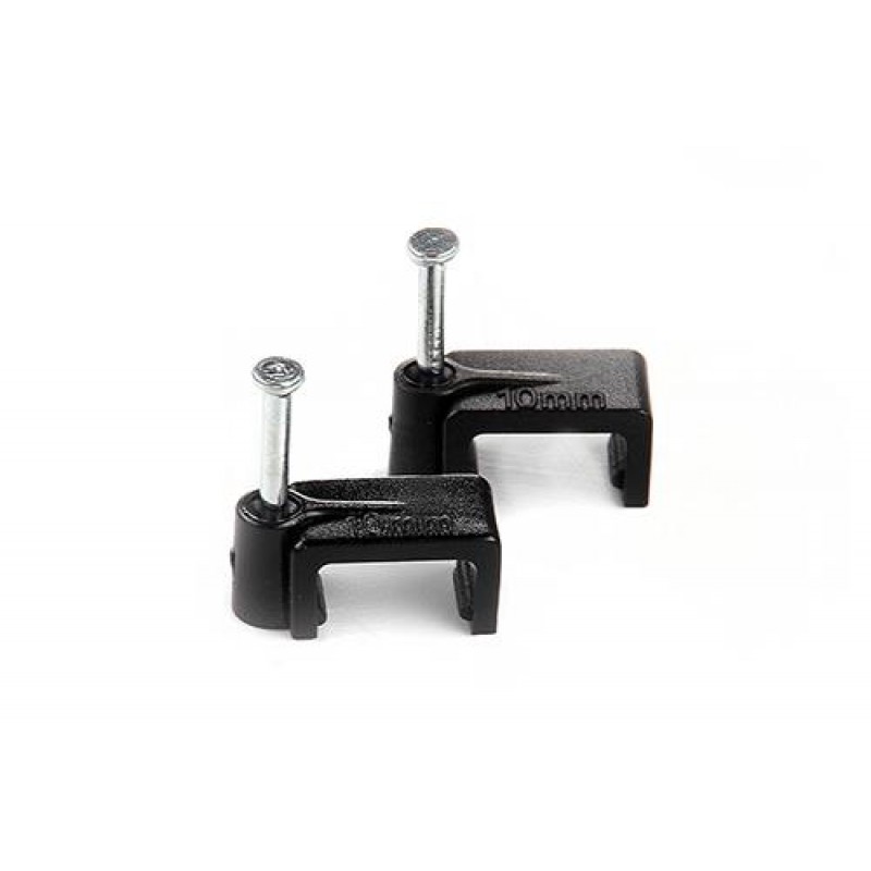 Кабельна клiпса плоска 12х7мм чорна (пач 100шт) APRO