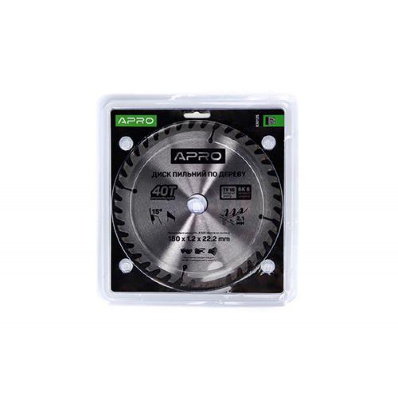 Диск пильный по дереву 180х22,2(20)х40Т APRO
