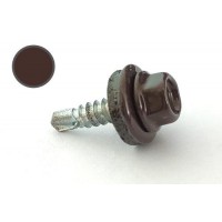 Саморіз покрівельний 4,8*19 DIN 7504K RAL 8017 до металу (пач 50шт) (колір - шоколадно-коричневий) APRO