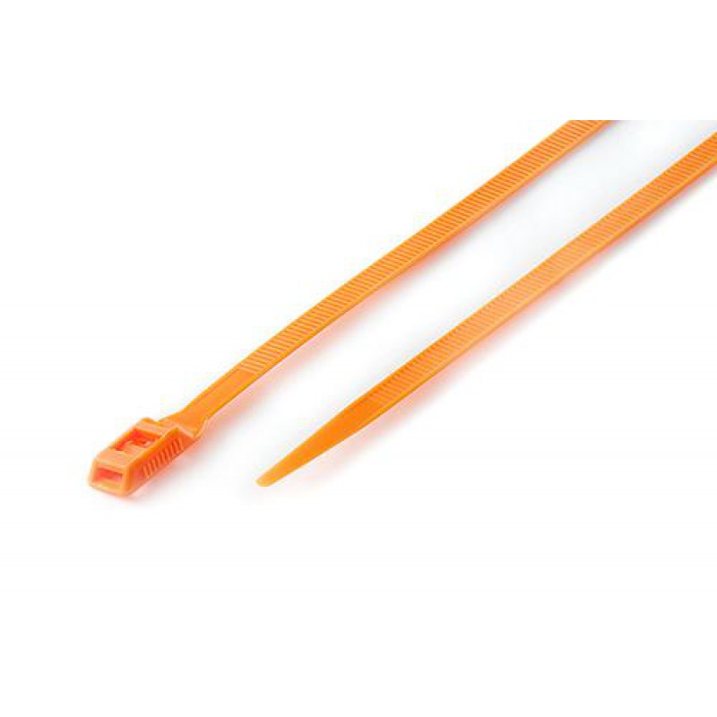 Стяжка кабельная с низким профилем замка 8x400 оранж (100шт) APRO