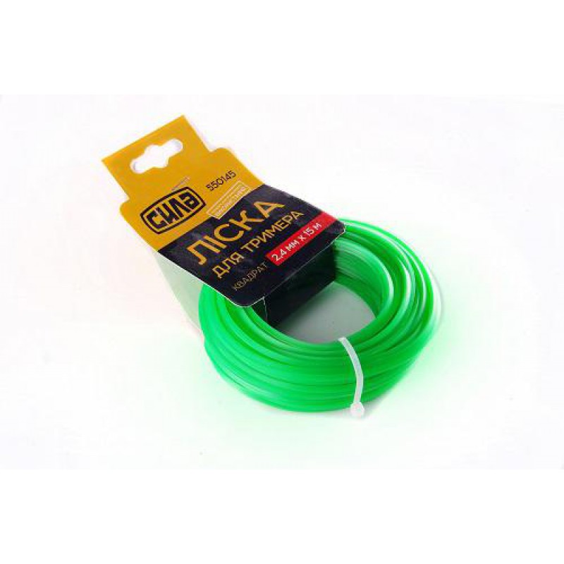 Леска для триммера 1,6мм квадрат 15м СИЛА