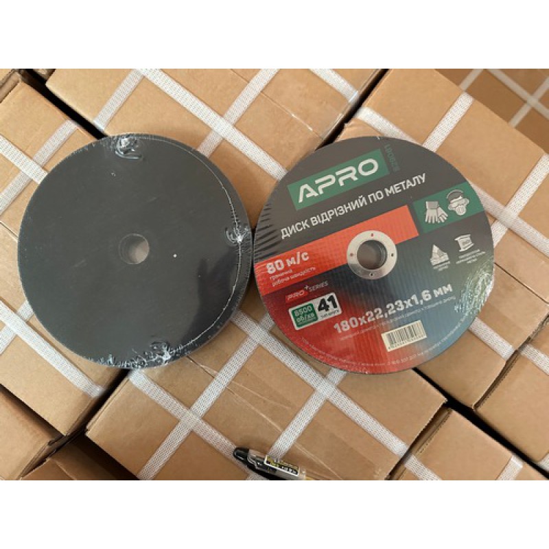 Диск отрезной по нержавеющей стали (Ceramic) 180х1.6х22.2мм (10шт. в пач.) APRO PRO