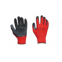 Перчатки с вспененным латексным покрытием р10 (красный+черный) СИЛА