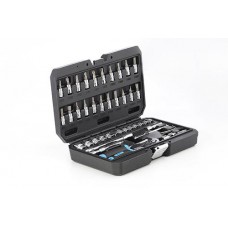 Набір насадок (інструментів) торцевих з тріскавкою CrV 1/4 (90т) (46шт) APRO