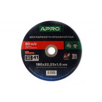 Диск отрезной по нержавеющей стали (INOX) 180х1.6х22.2мм (5шт. в пач.) APRO