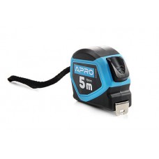 Рулетка обрезиненная автостоп 5мх19мм APRO