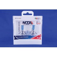 Лампа автомобільна H7 12V 55W PX26D SUPER WHITE (ближня/дальня), протитуманна (2шт) MTA