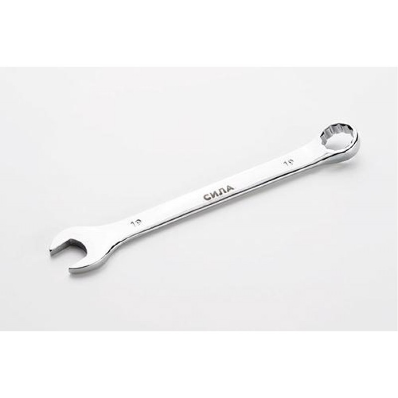 Ключ рожково-накидной полированный CrV 18мм СИЛА