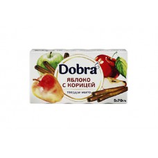 Мыло туалетное твёрдое косметическое 5*70г экопак ТМ Dobra Яблоко с корицей