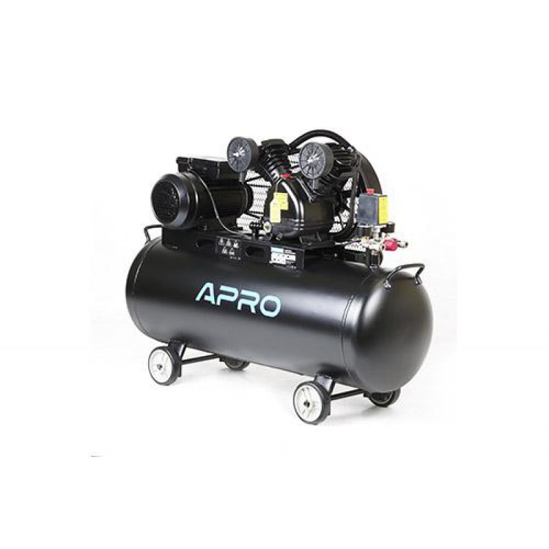 Компрессор двухцилиндровый ременной OFBD-100 2.2кВт 402л/мин 8бар 100л (2 крана) + масло 0,5 л APRO