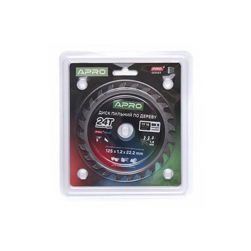 Диск пильный по дереву 125х22.2мм 24Т APRO PRO
