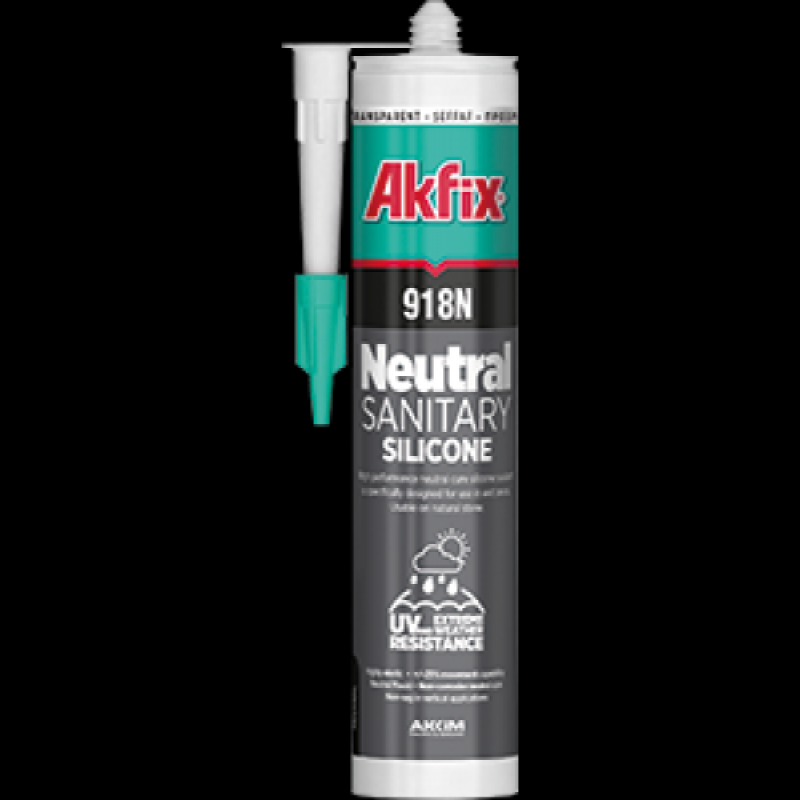 Силикон нейтральный санитарный Akfix 918N прозрачный 280мл