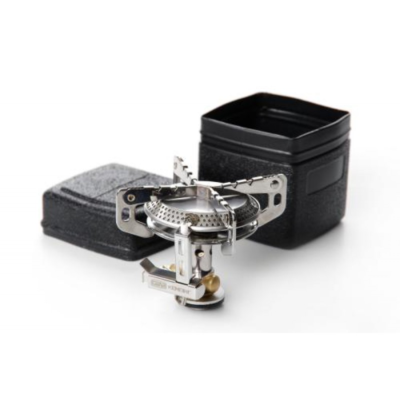 Портативная газовая горелка для кемпинга Конфорка складная с пьезоподжигом 75*75*75мм СИЛА