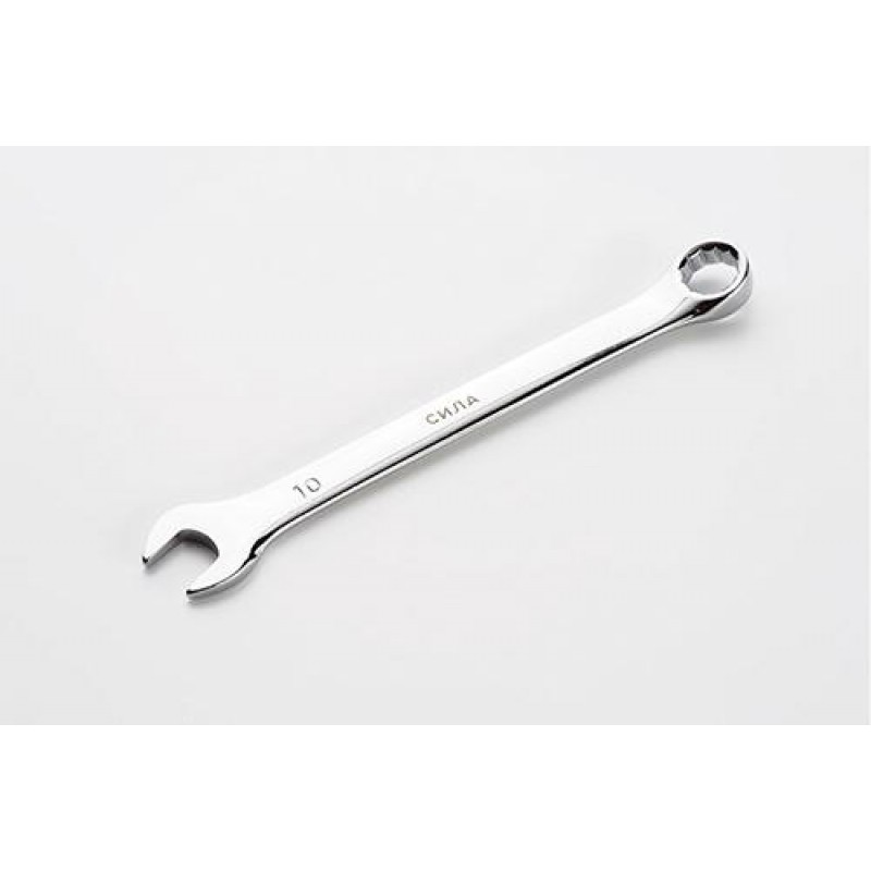 Ключ рожково-накидной полированный CrV 10мм СИЛА