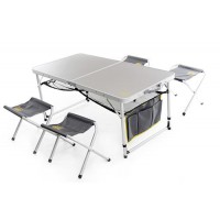 Пікніковий набір Premium на 4 людини (стіл-чемодан з додатковою полицею + 4 стільця) 120*60*70см СИЛА