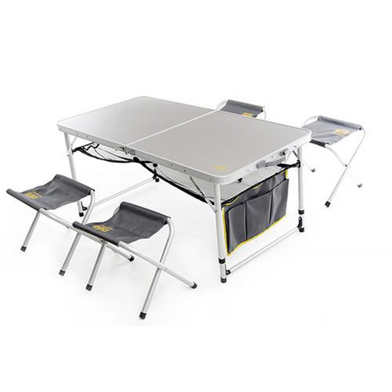 Пикниковый набор Premium на 4 человека (стол-чемодан с доп.полкой + 4 стула) 120*60*70см СИЛА