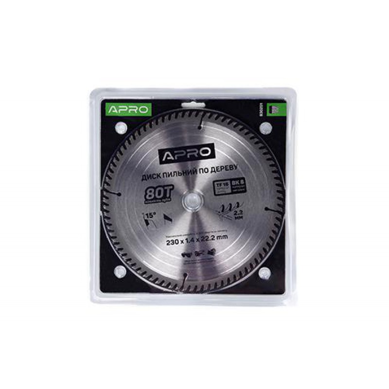 Диск пильный по дереву 230х22,2(20)х80Т APRO