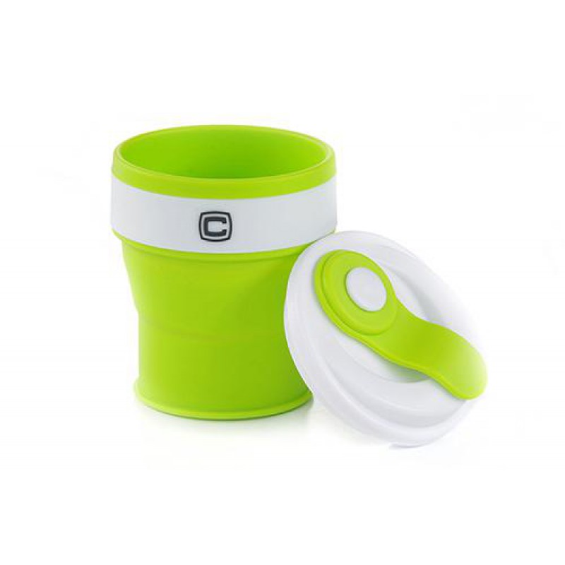 Чашка складана з кришкою зелена 350мл СИЛА
