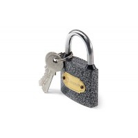 Замок навесной черный с резиновыми кольцами 29x26x12мм английский ключ AURORA