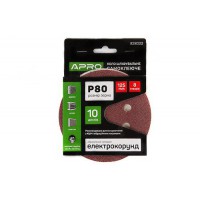 Круг шлифовальный 8 отверстий (на липучке) 125мм Р80 APRO