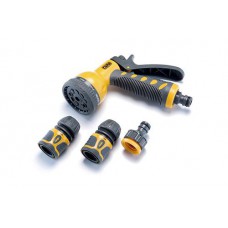 Набір: пістолет-розпилювач 9 режимів, конектори: 1/2 аквастоп, 1/2, адаптер 1/2+3/4 СИЛА