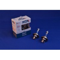 Лампа автомобільна H4 12V 60/55W P43T NIGHT VISION +80% (2шт) (ближня/дальня, протитуманна) MTA