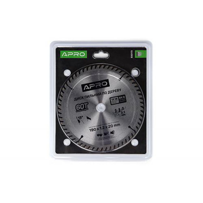 Диск пильный по дереву 190х20(16)х60Т APRO