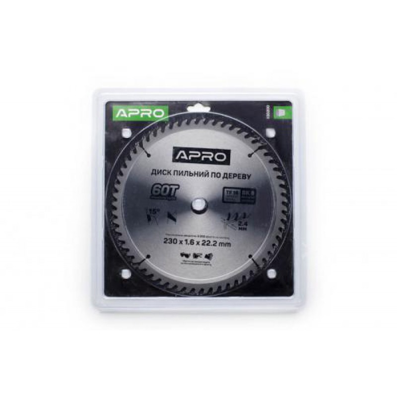 Диск пиловий до дерева 230х22,2х60T APRO