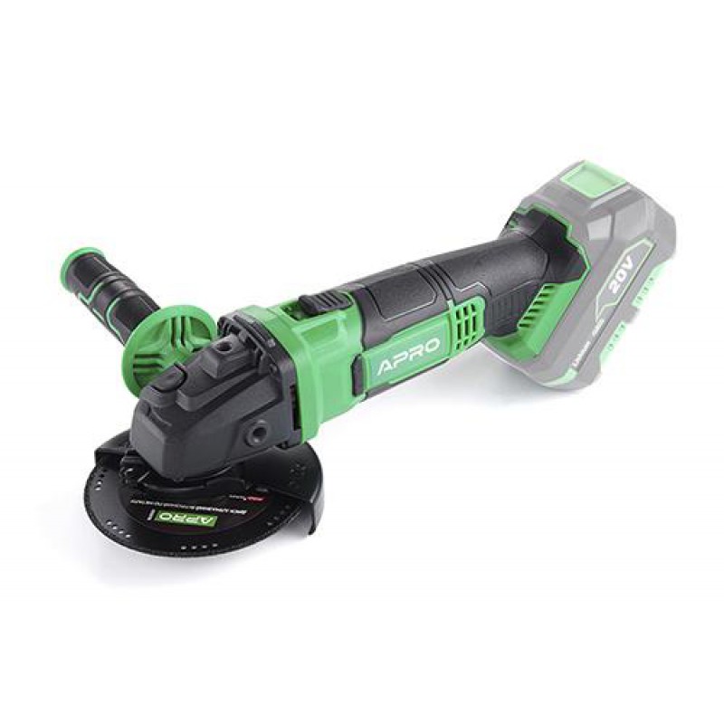 Шліфмашина акумуляторна кутова APRO 20AGS, 20В, Ø125, без АКБ, без ЗП