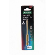 Сверло по стеклу и кафелю 4 грани HEX 5мм PRO APRO