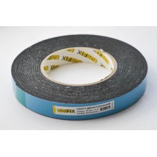 Стрічка клейка двостороння на вспіненій основі 19мм*10м чорна UNIFIX