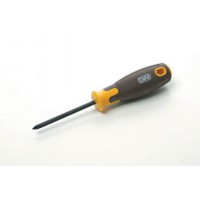 Отвертка крестовая композитная рукоятка CrV PH1 5x75мм (Phillips) (вороненная) СИЛА