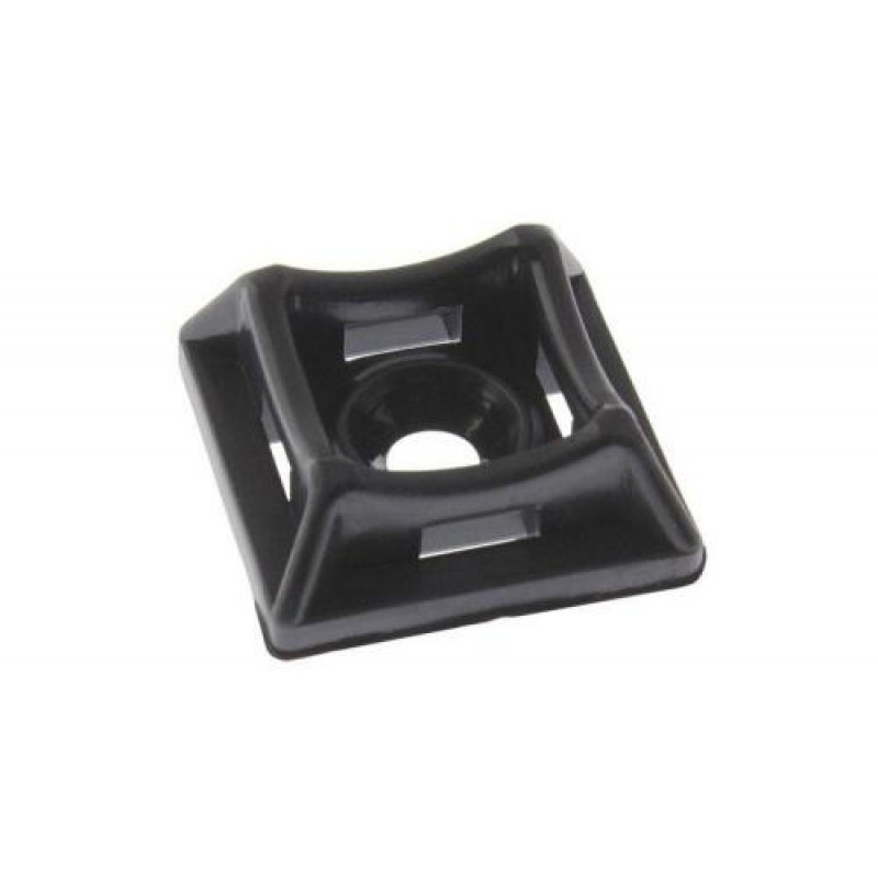 Майданчик універсальний 20х20 з отвором для стяжки шириною до 5мм чорна (пач 50шт) APRO