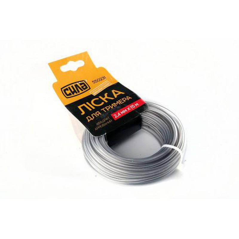 Лiска для тримера 3,0мм квадрат армований 15м СИЛА