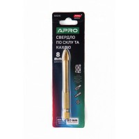 Сверло по стеклу и кафелю 4 грани HEX 8мм PRO APRO