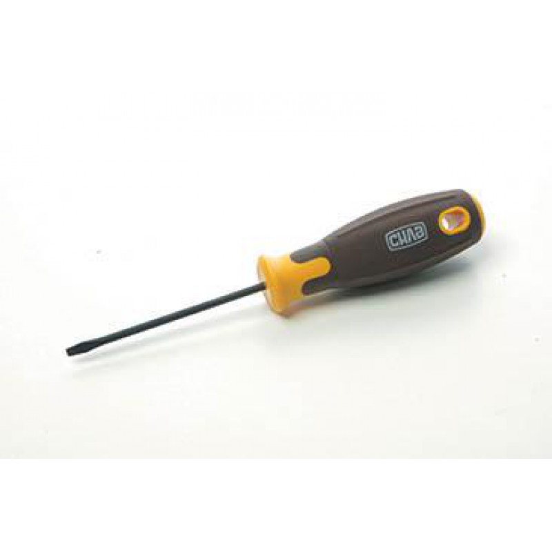 Отвертка шлицевая композитная рукоятка CrV SL3x75мм (плоская) (вороненная) СИЛА