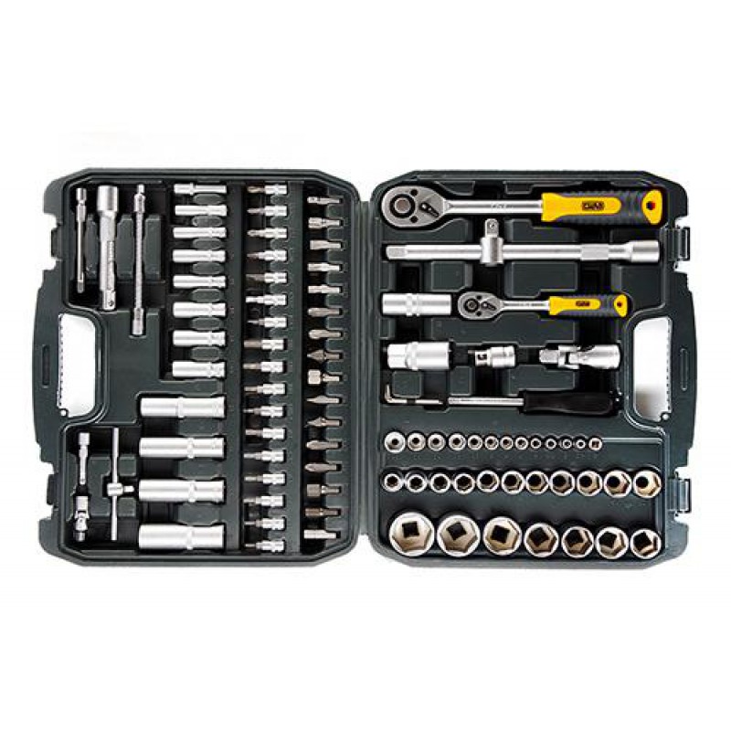 Набор насадок (инструментов) торцевых c трещоткой CrV 1/4, 1/2 (72Т) (94шт)