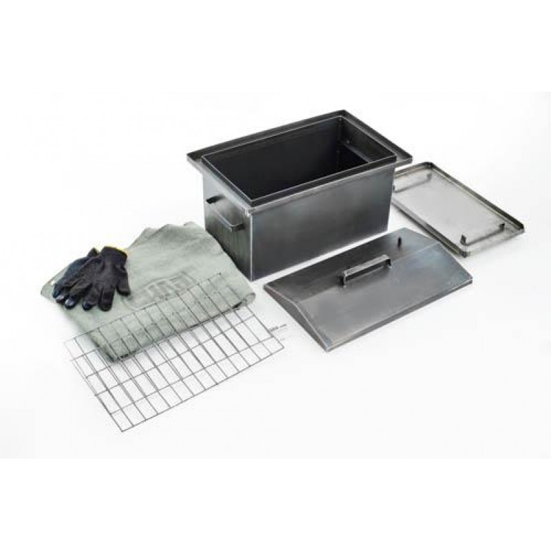 Коптильня с гидрозатвором толщина металла 2мм 510*310*320мм с чехлом и перчатками СИЛА